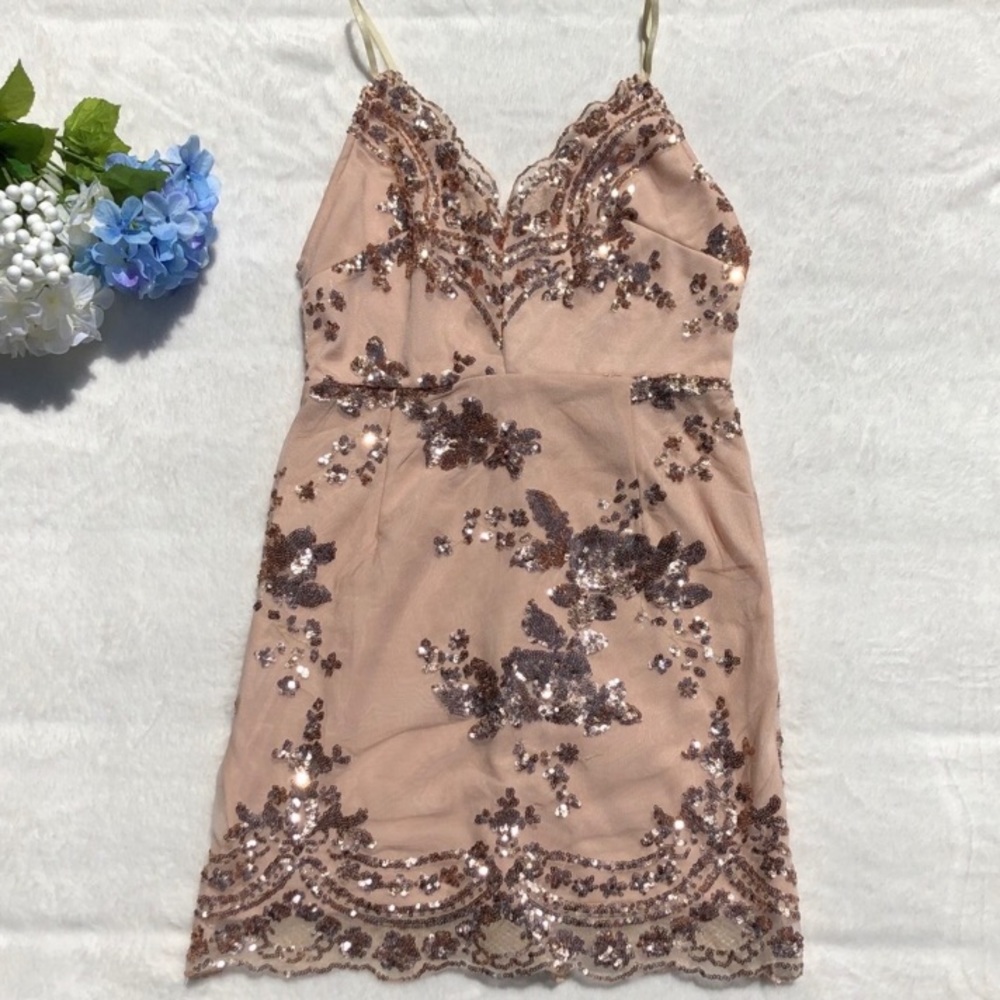 Rose gold sequin tank/mini dress (fits like XXS)